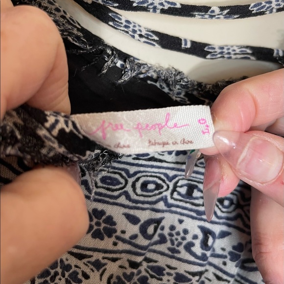 Free People Heart of Gold Dress L Black & white tunic dress bell sleeved Lined - Picture 9 of 12